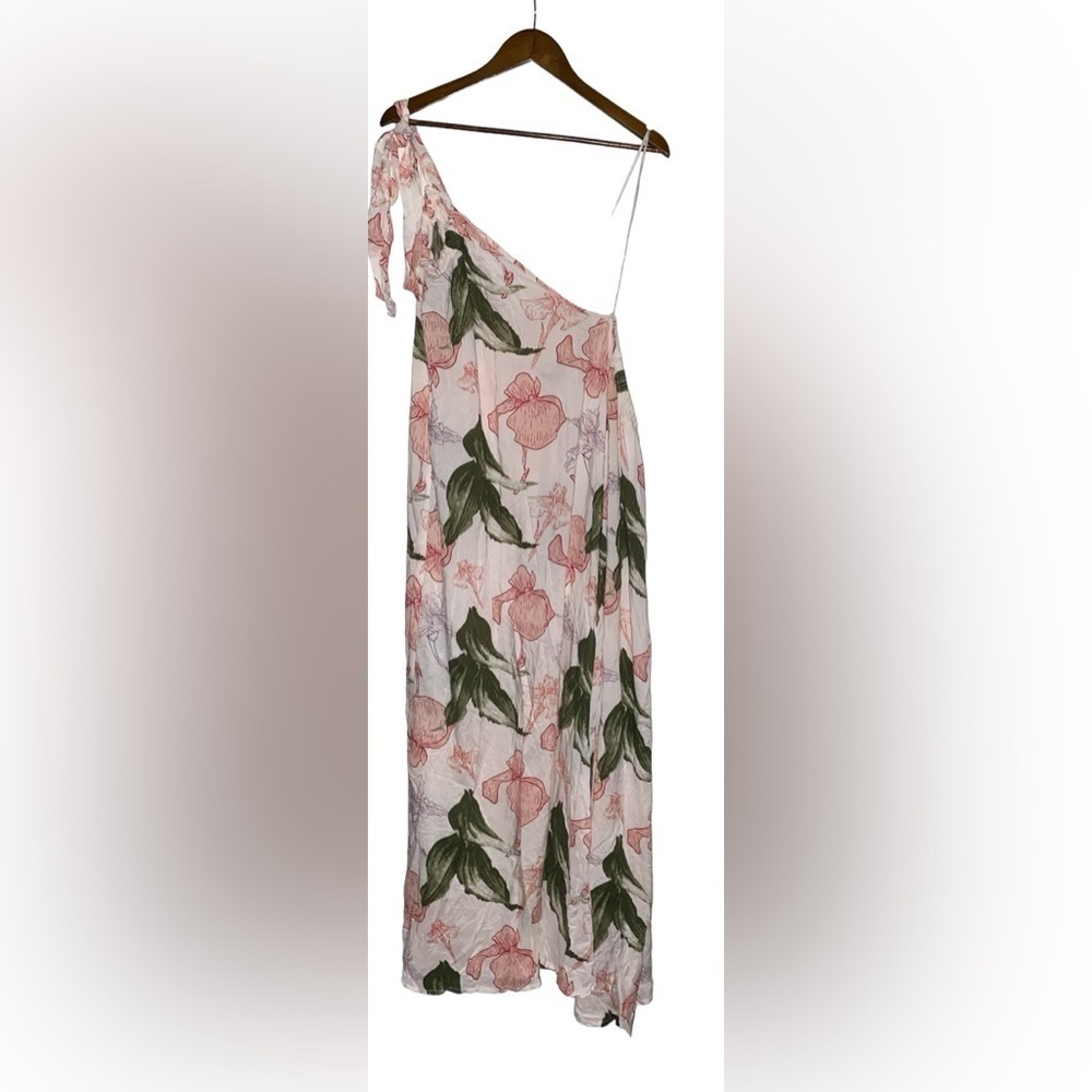 Elan Floral One Shoulder‎ Maxi Dress Women 1X NEW Cottagecore Coastal Girl Vacay
